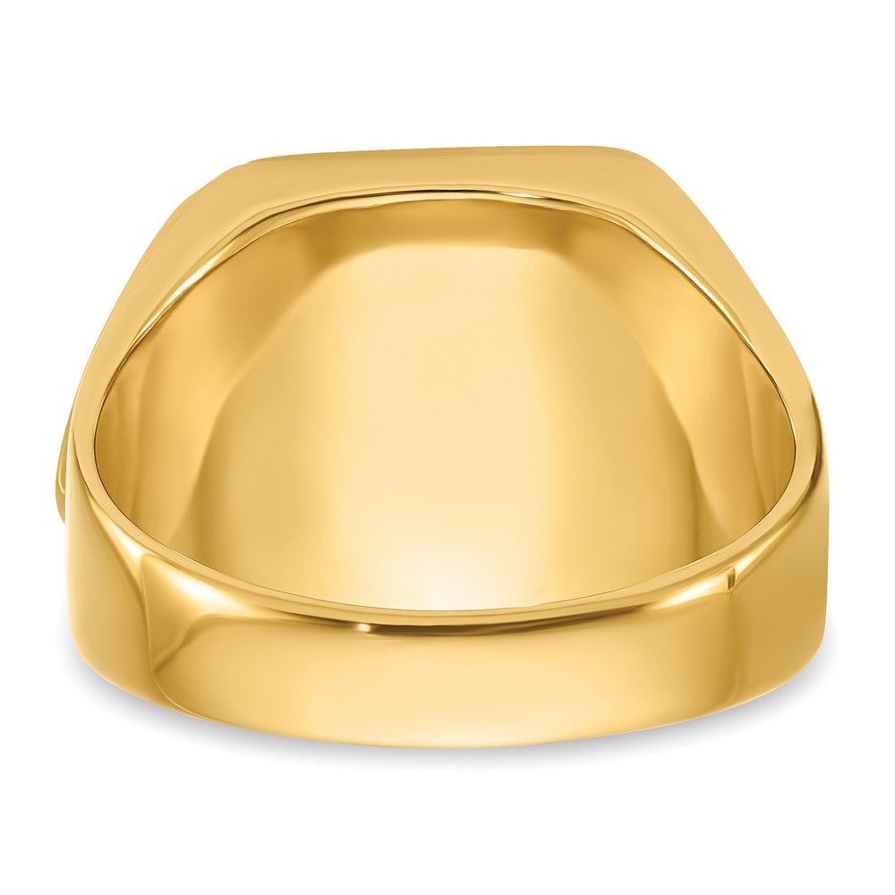 Solid 14k Yellow Gold Men's Synthetic Simulated Ruby Masonic Ring