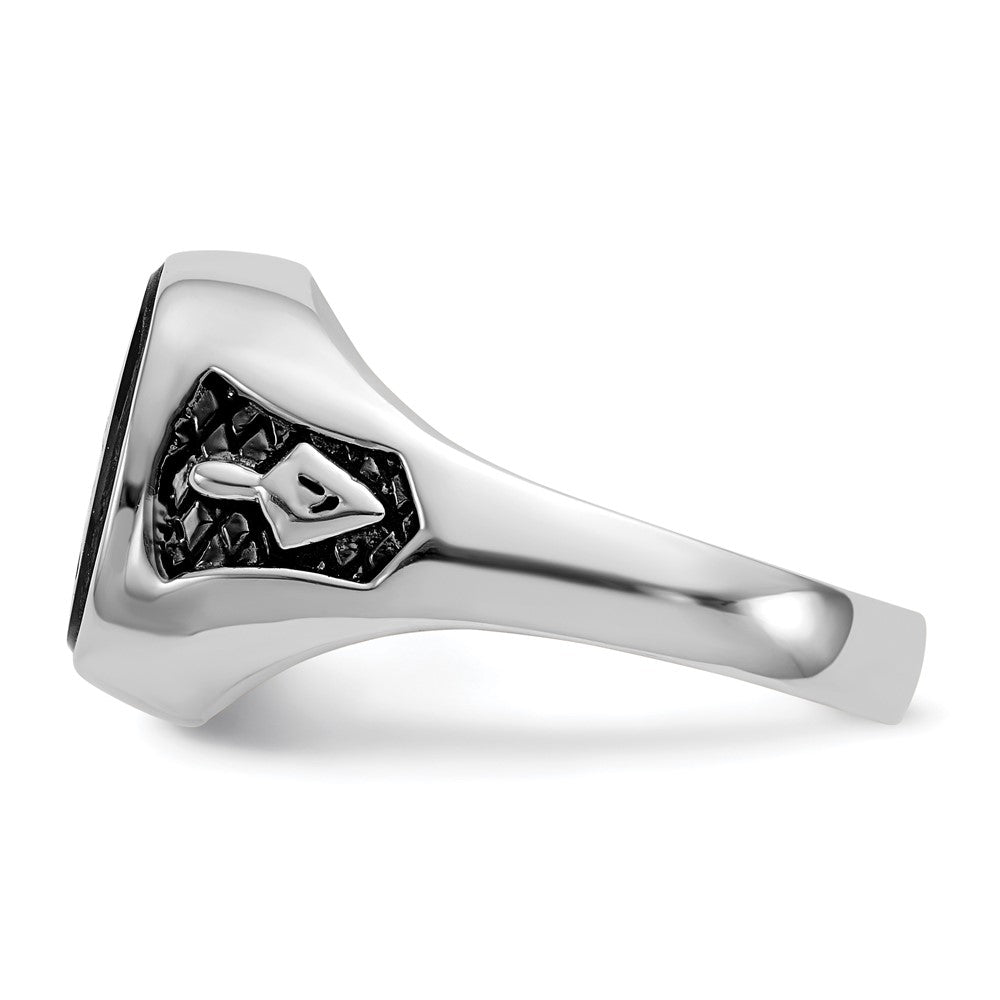 Solid 14k White Gold Men's Masonic Ring