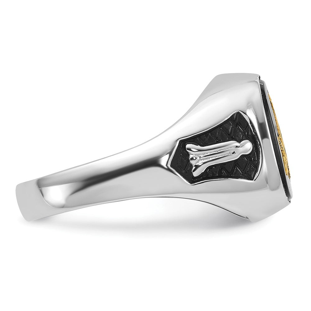 Solid 14k White Gold Men's Masonic Ring