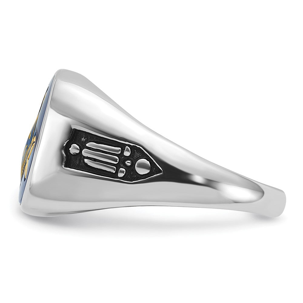 Solid 14k White Gold Men's Masonic Ring