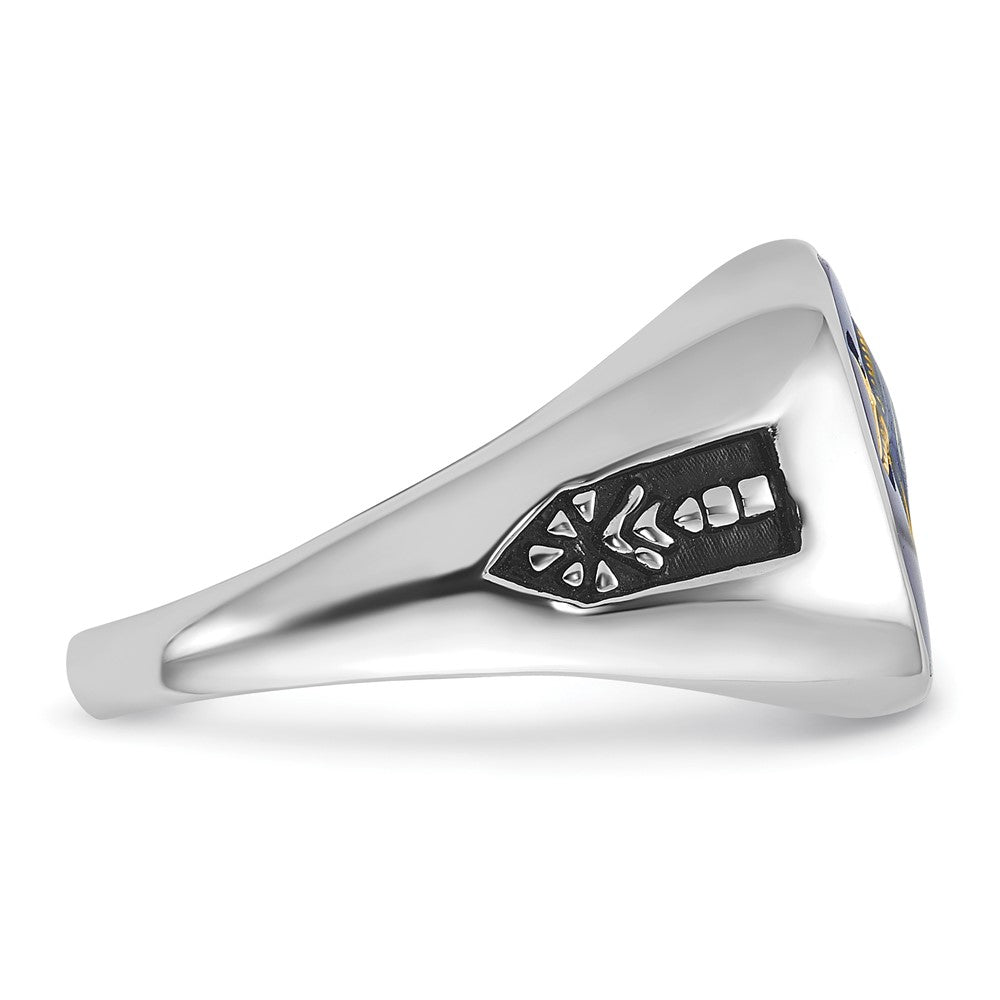 Solid 14k White Gold Men's Masonic Ring