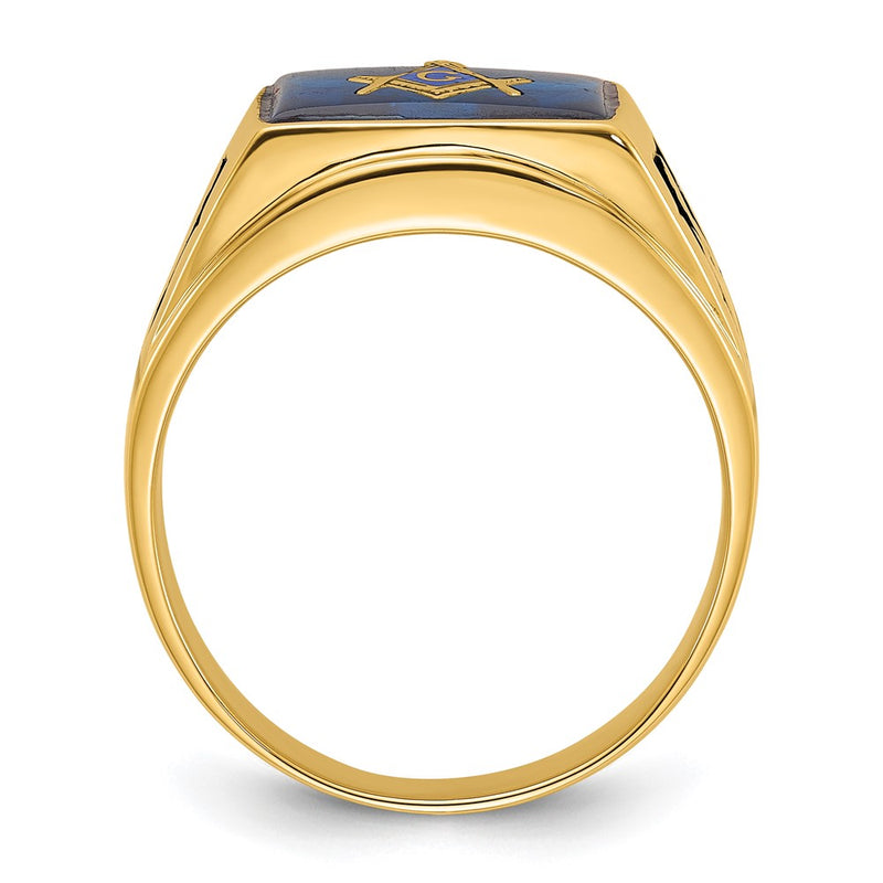 Solid 14k Yellow Gold Men's Masonic Ring
