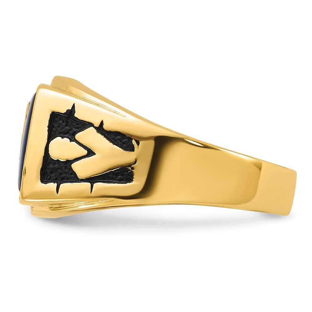 Solid 14k Yellow Gold Men's Masonic Ring