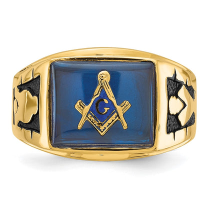 Solid 14k Yellow Gold Men's Masonic Ring