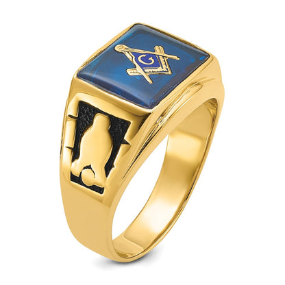 Solid 14k Yellow Gold Men's Masonic Ring