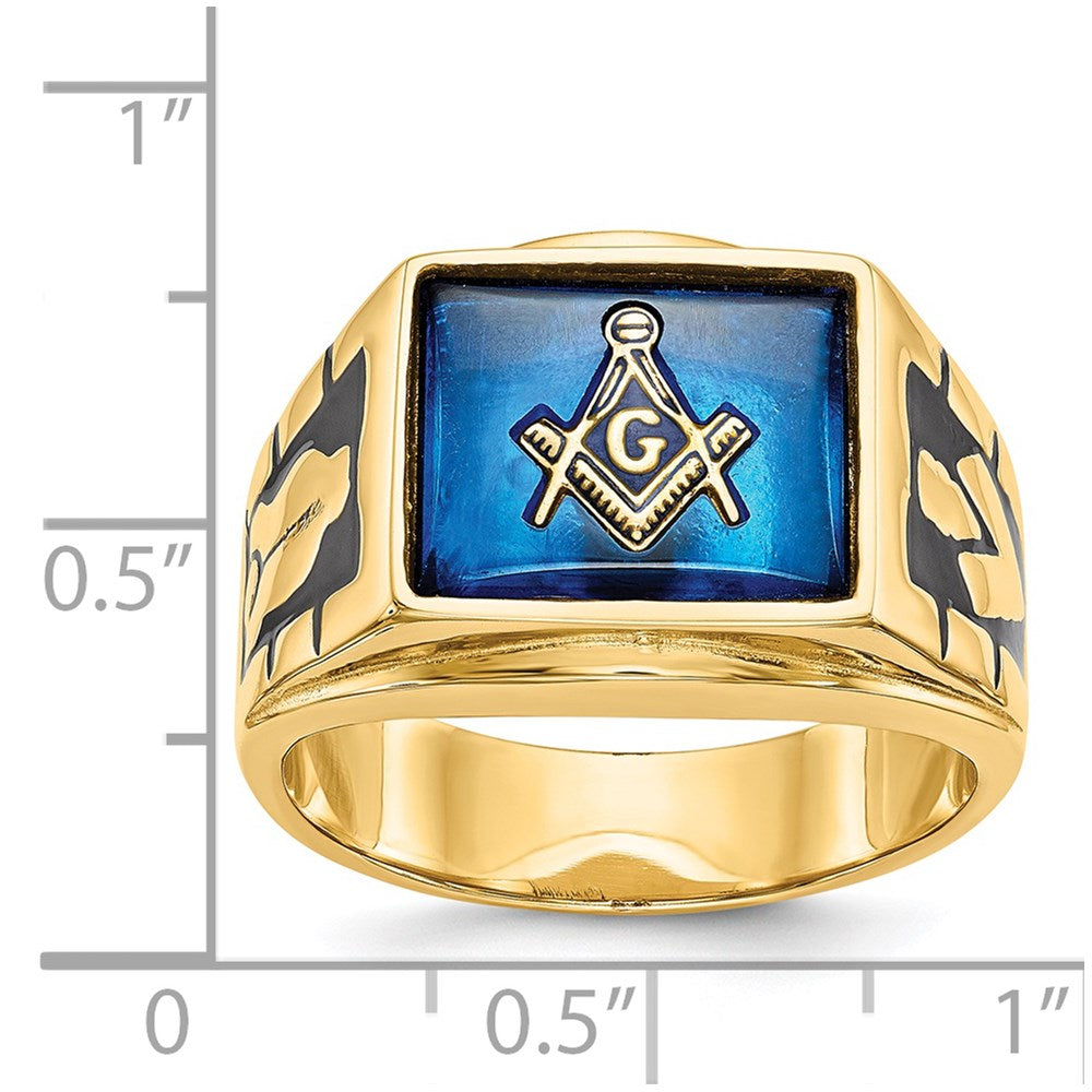 Solid 14k Yellow Gold Men's Masonic Ring