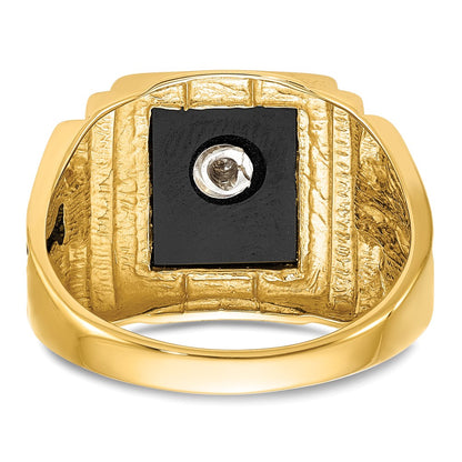 Solid 14k Yellow Gold Men's Masonic Ring
