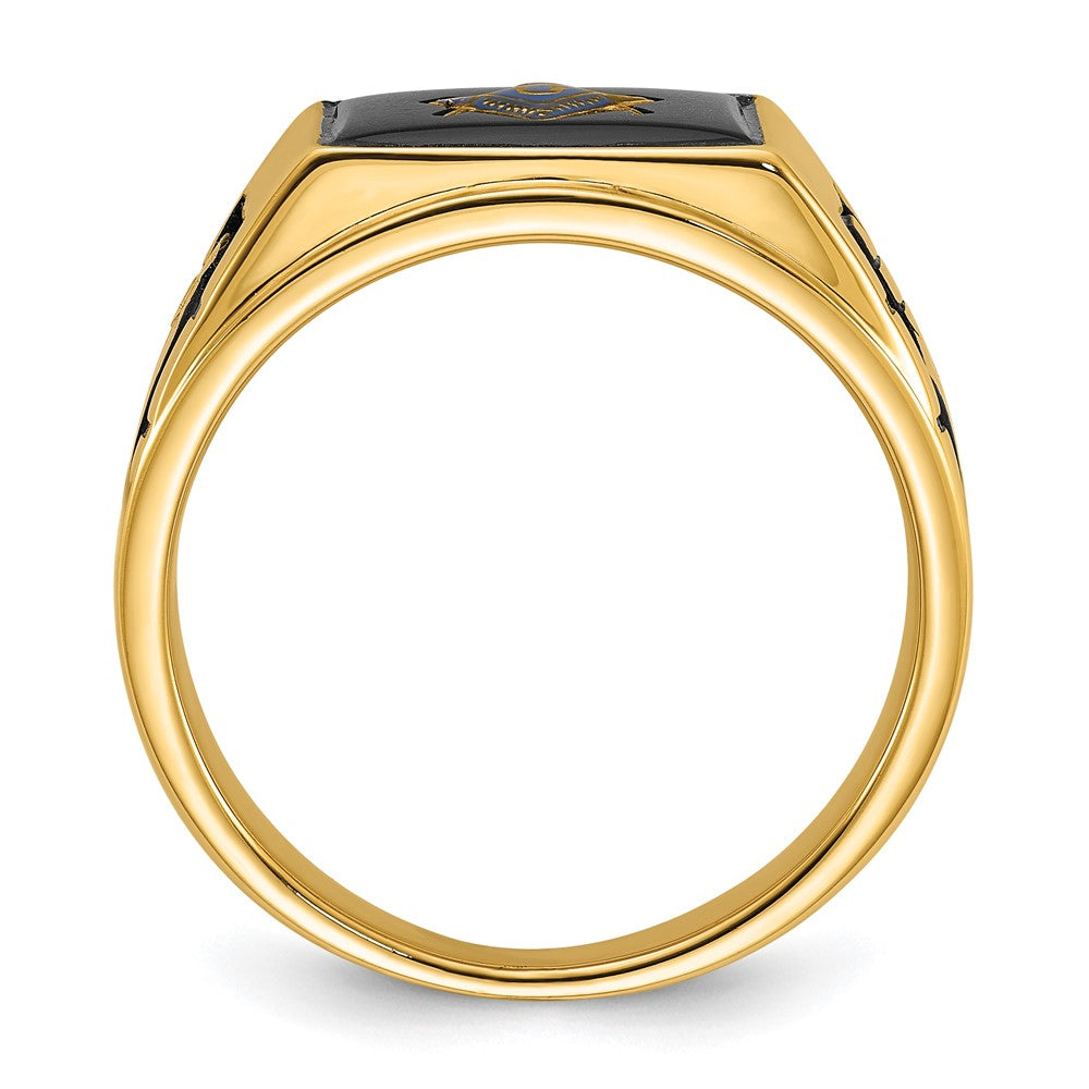 Solid 14k Yellow Gold Men's Masonic Ring