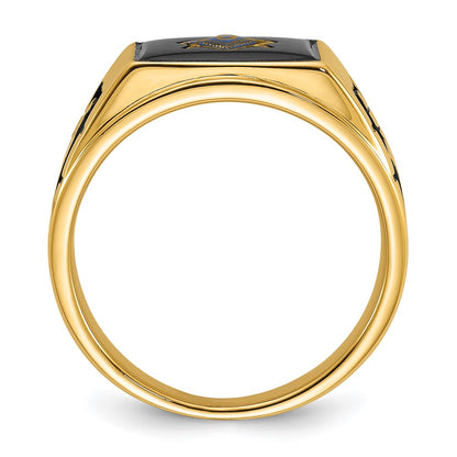Solid 14k Yellow Gold Men's Masonic Ring