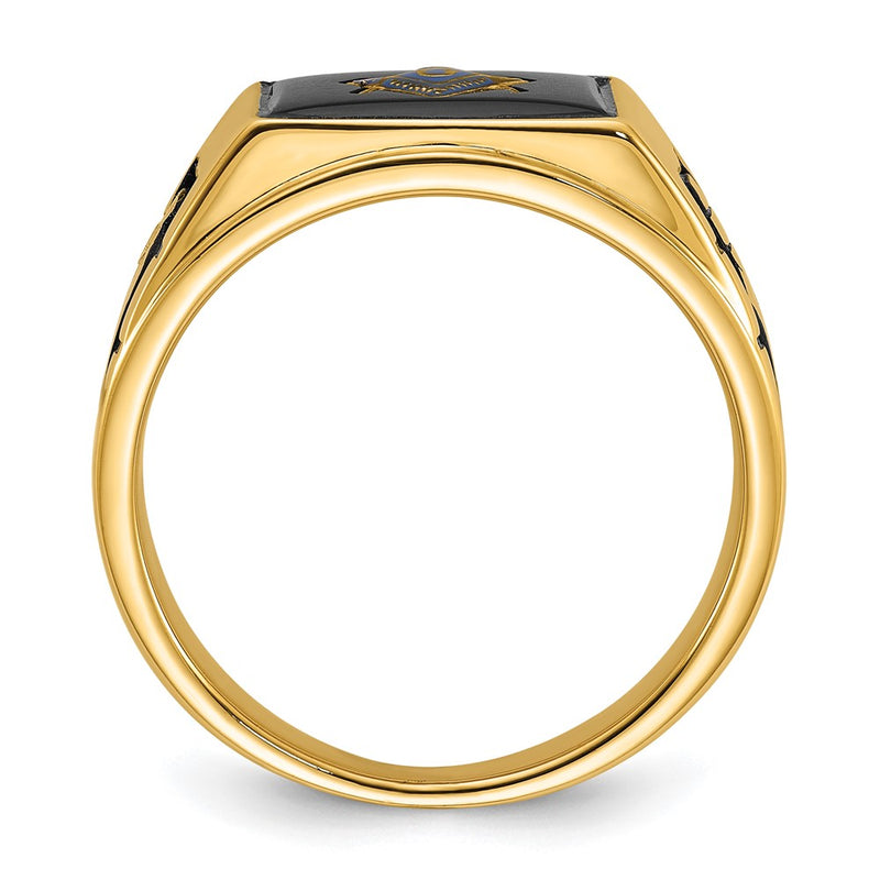 Solid 14k Yellow Gold Men's Masonic Ring