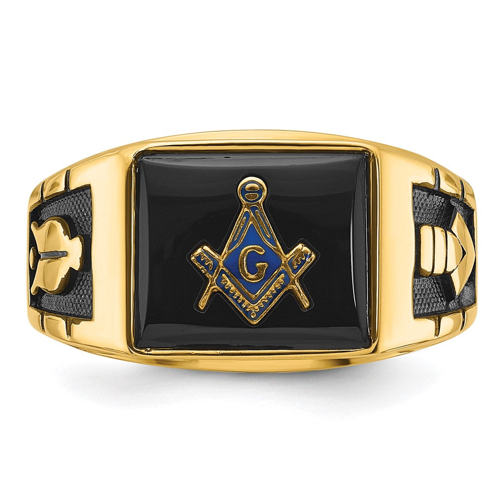 Solid 14k Yellow Gold Men's Masonic Ring