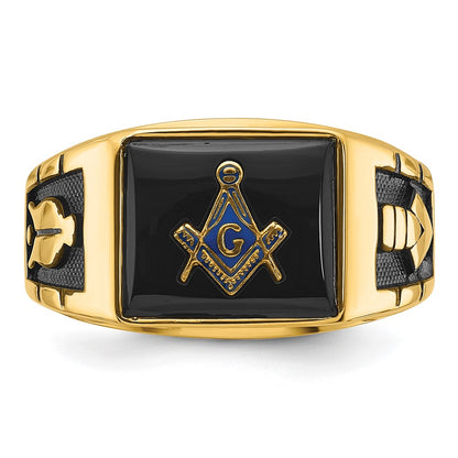 Solid 14k Yellow Gold Men's Masonic Ring