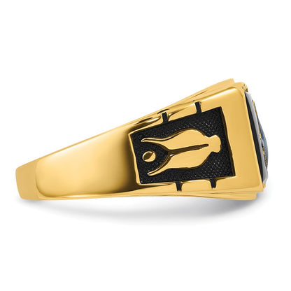 Solid 14k Yellow Gold Men's Masonic Ring