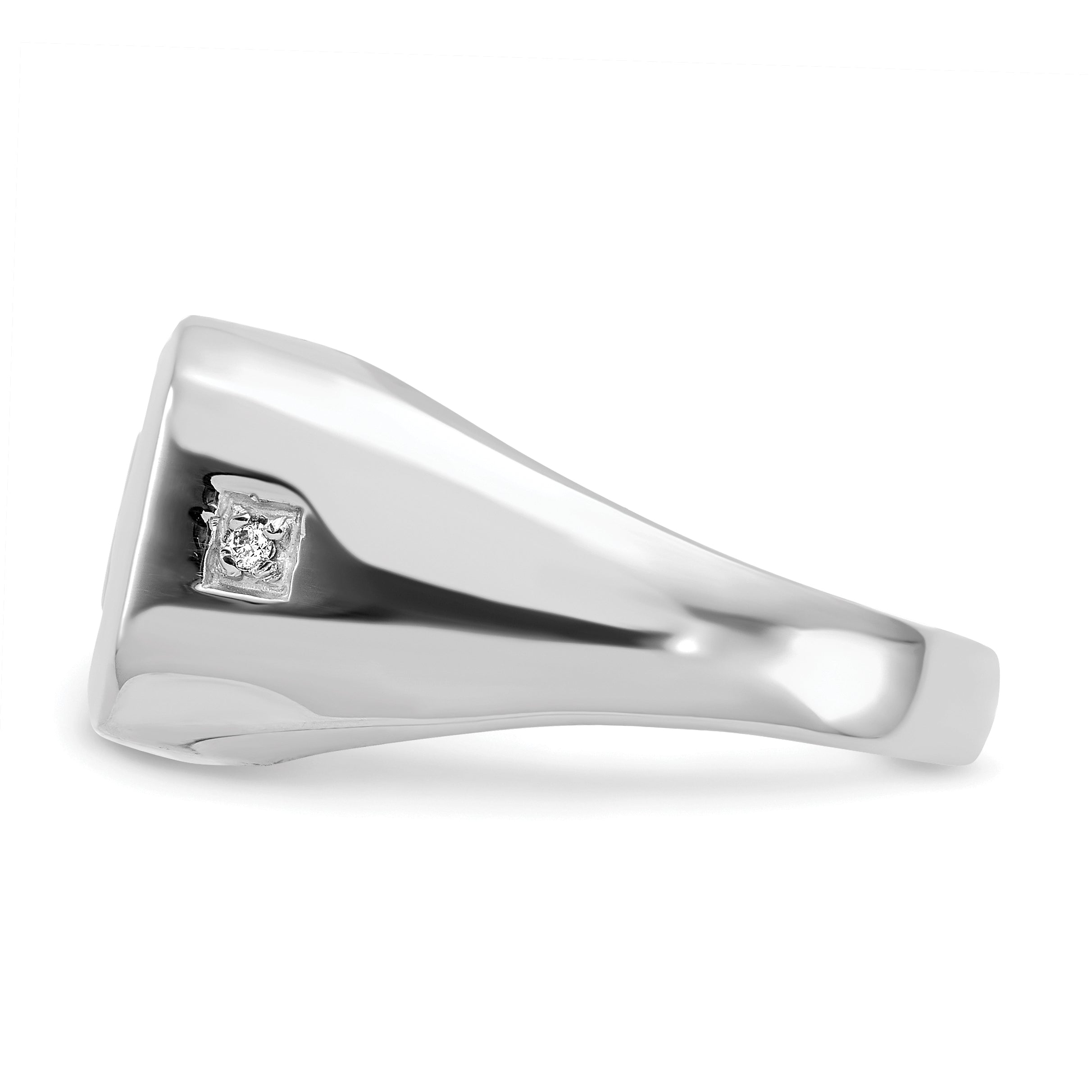 14K White Gold A Diamond Men'S Ring