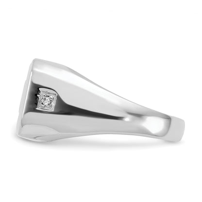 14K White Gold A Diamond Men'S Ring