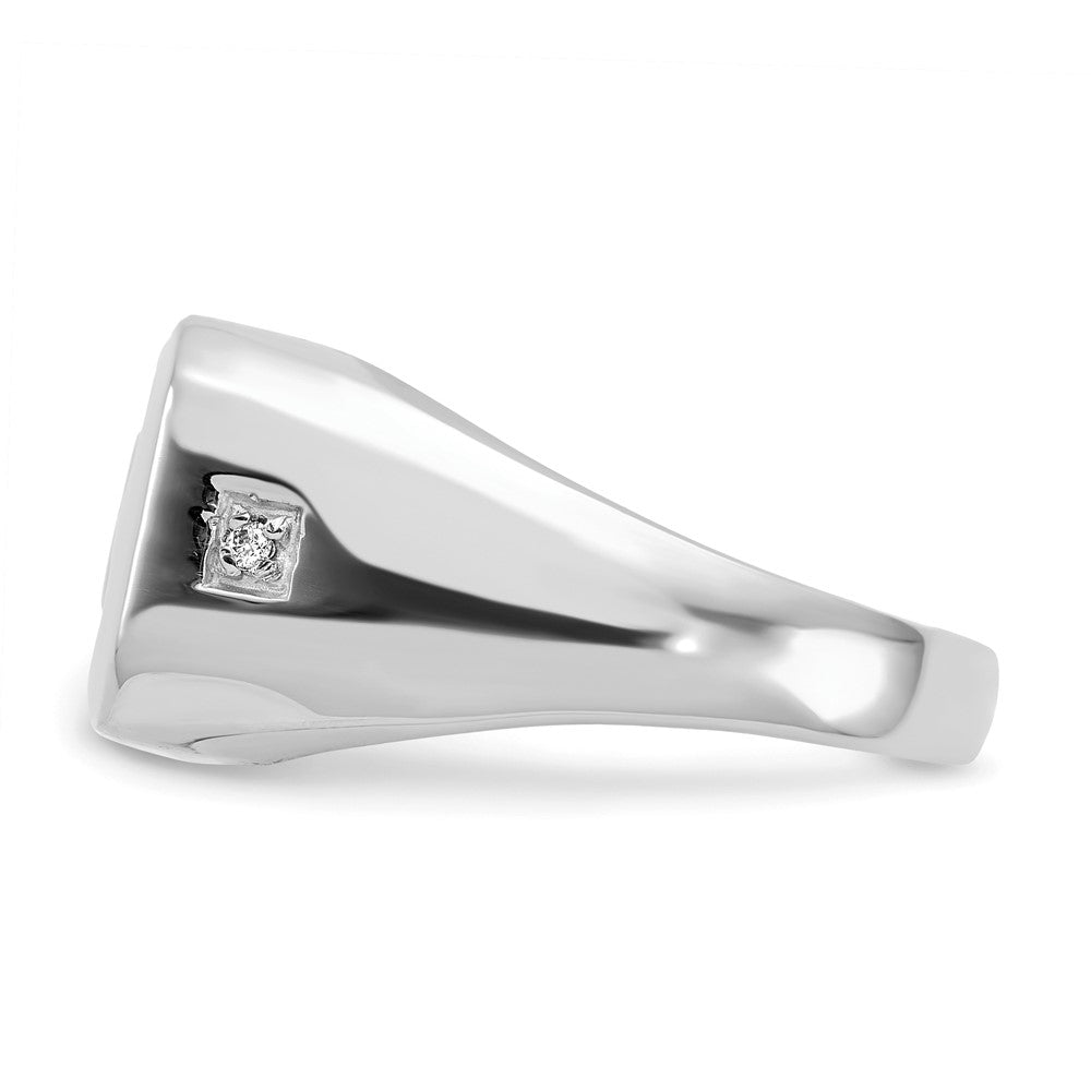 14K White Gold Aa Diamond Men'S Ring