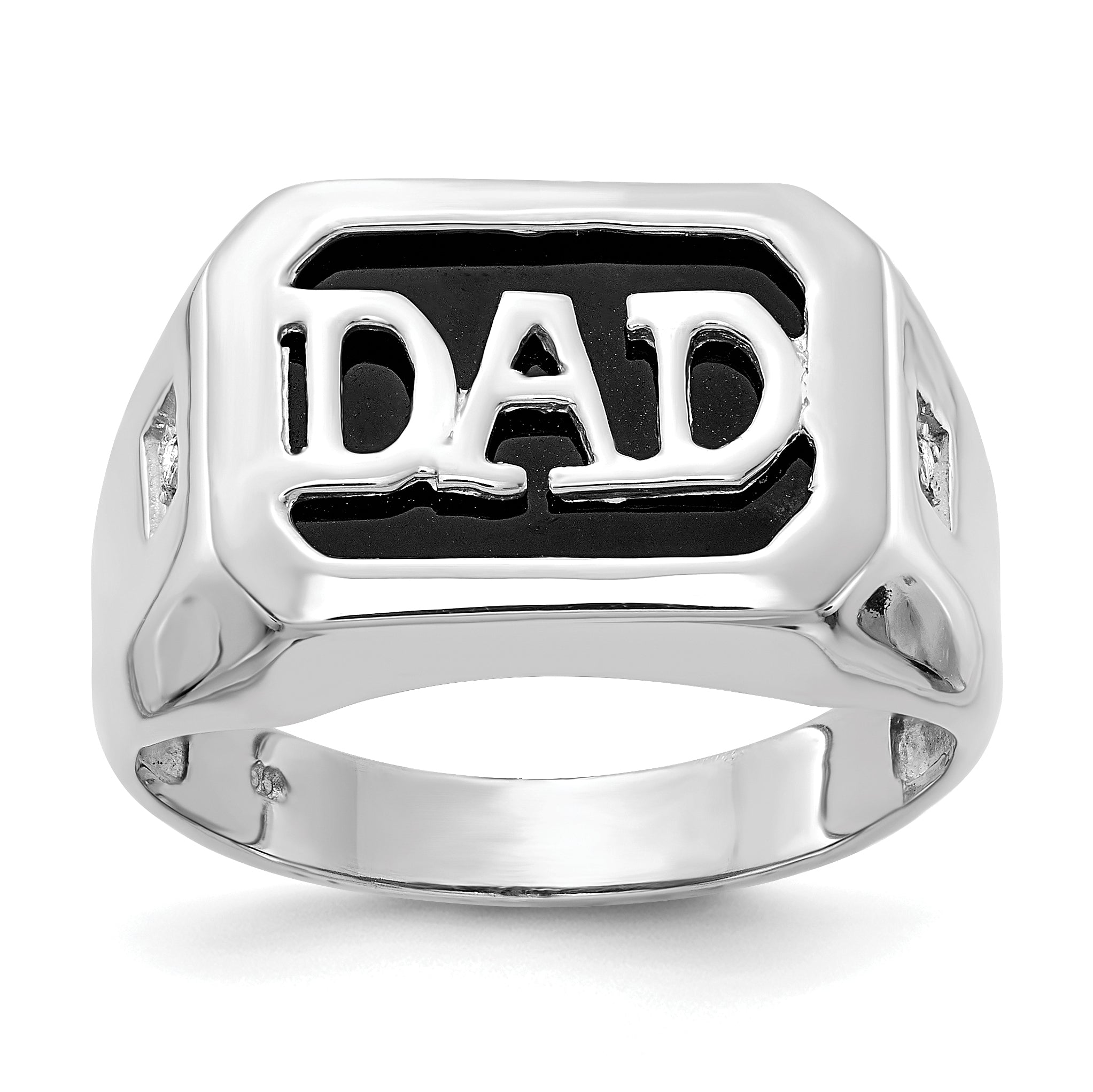 14K White Gold A Diamond Men'S Ring