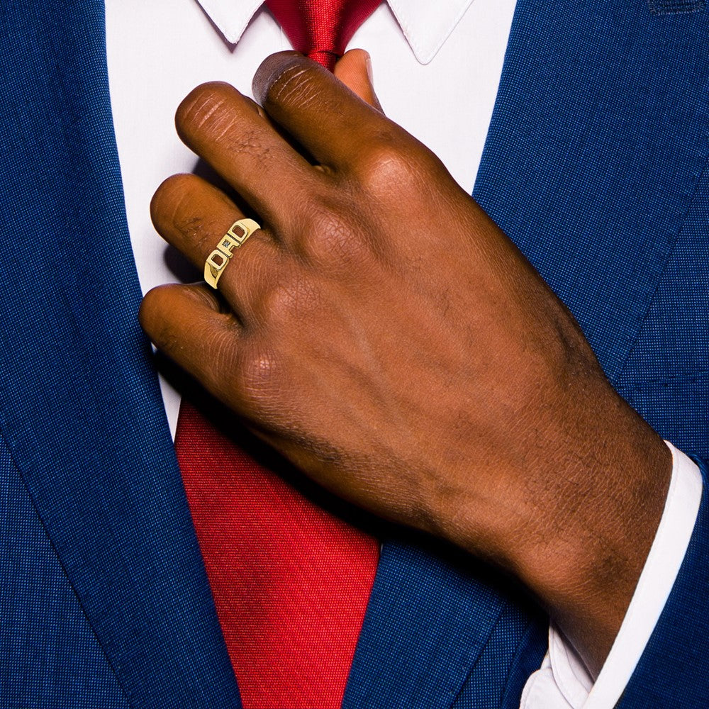 14K Yellow Gold Vs Diamond Men'S Ring