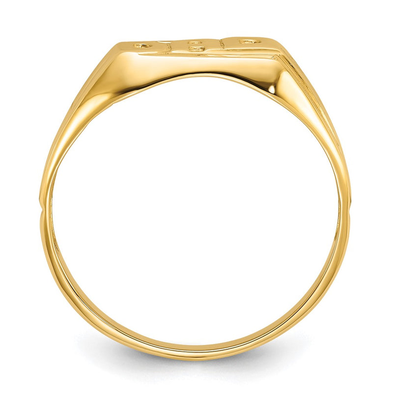 10K Yellow Gold 10K Polished Etched Edges Diamond Dad Ring Mounting