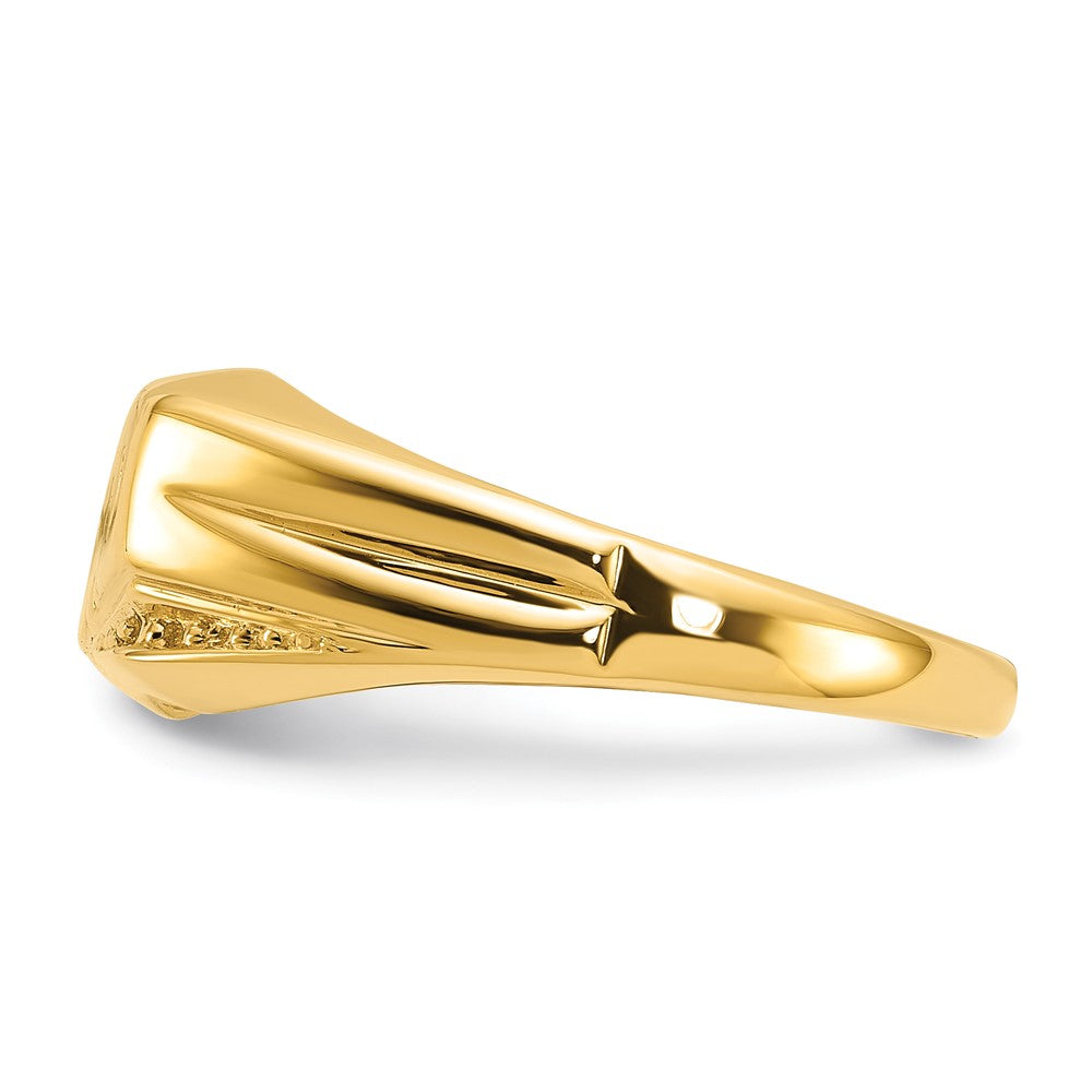 10K Yellow Gold 10K Polished Etched Edges Diamond Dad Ring Mounting