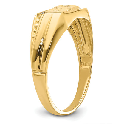 14K Yellow Gold Vs Diamond Men'S Ring