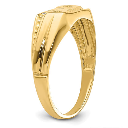 14k Yellow Gold AA Diamond mens ring