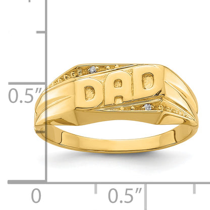 14k Yellow Gold A Diamond mens ring