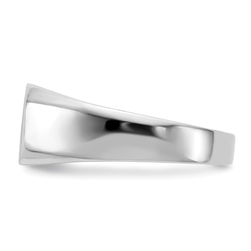 14K White Gold 10.0X9.0mm Open Back Aa Diamond Signet Ring
