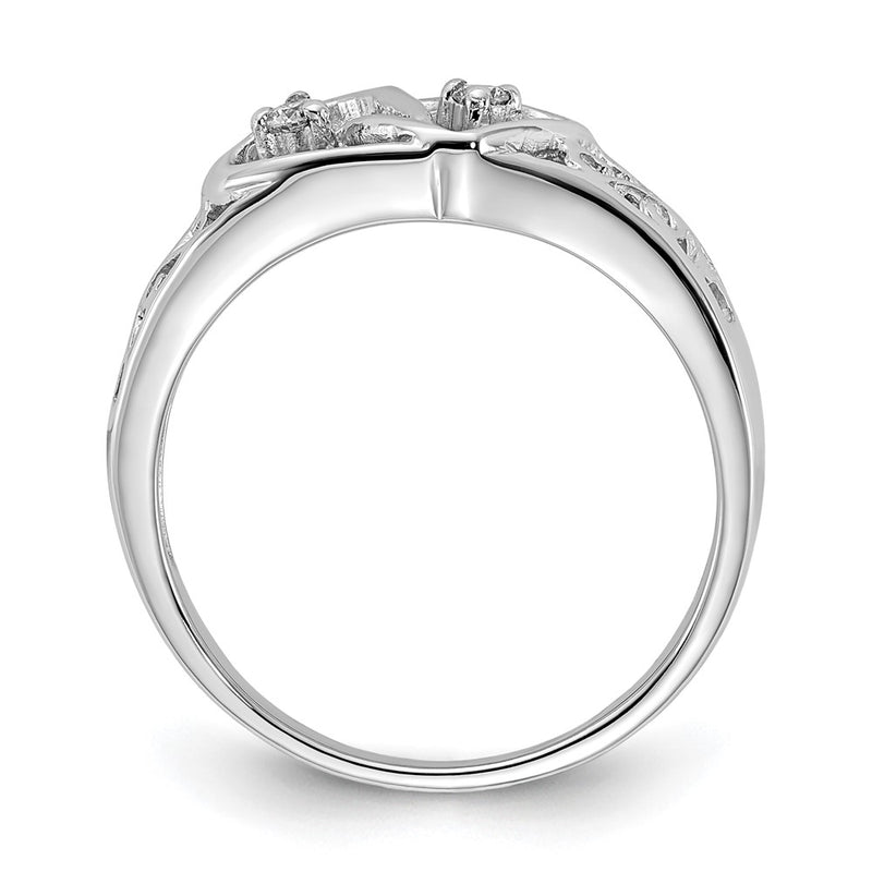 14K White Gold Aa Diamond Heart Ring