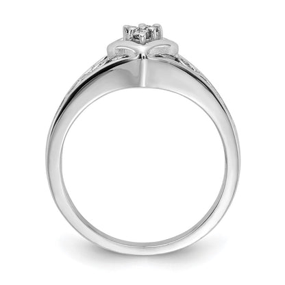 14K White Gold Vs Diamond Heart Ring