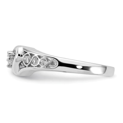 14K White Gold Aaa Diamond Heart Ring