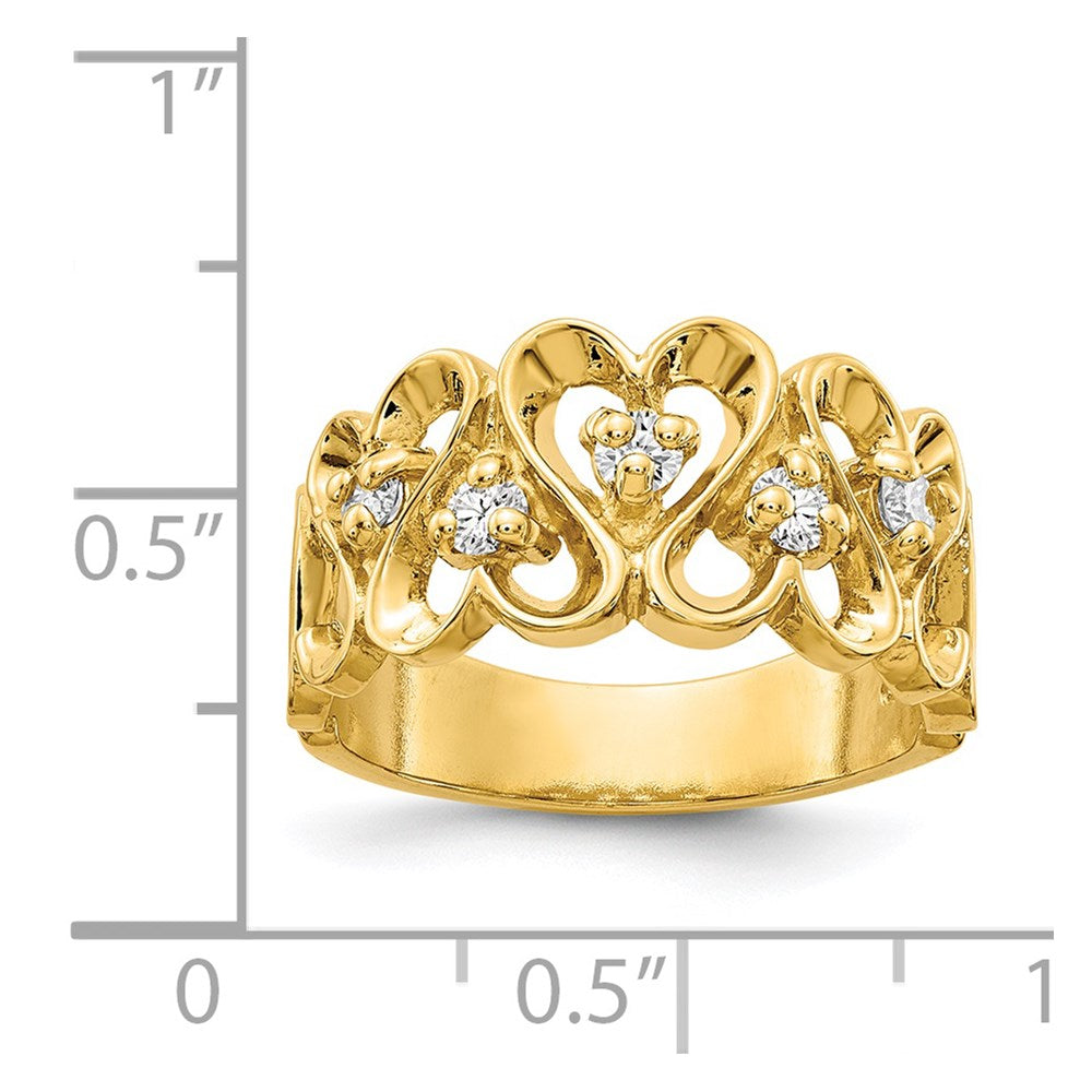 14K Yellow Gold A Real Diamond heart ring
