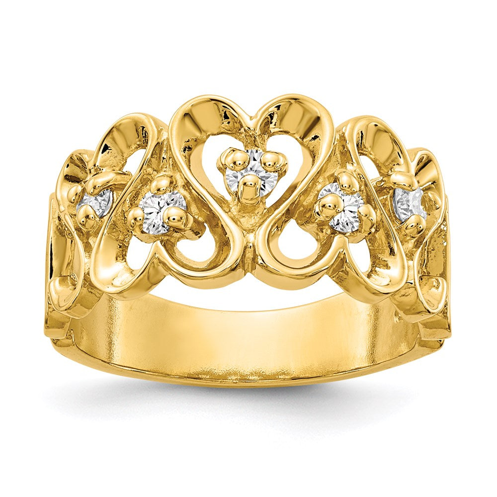 14K Yellow Gold A Real Diamond heart ring