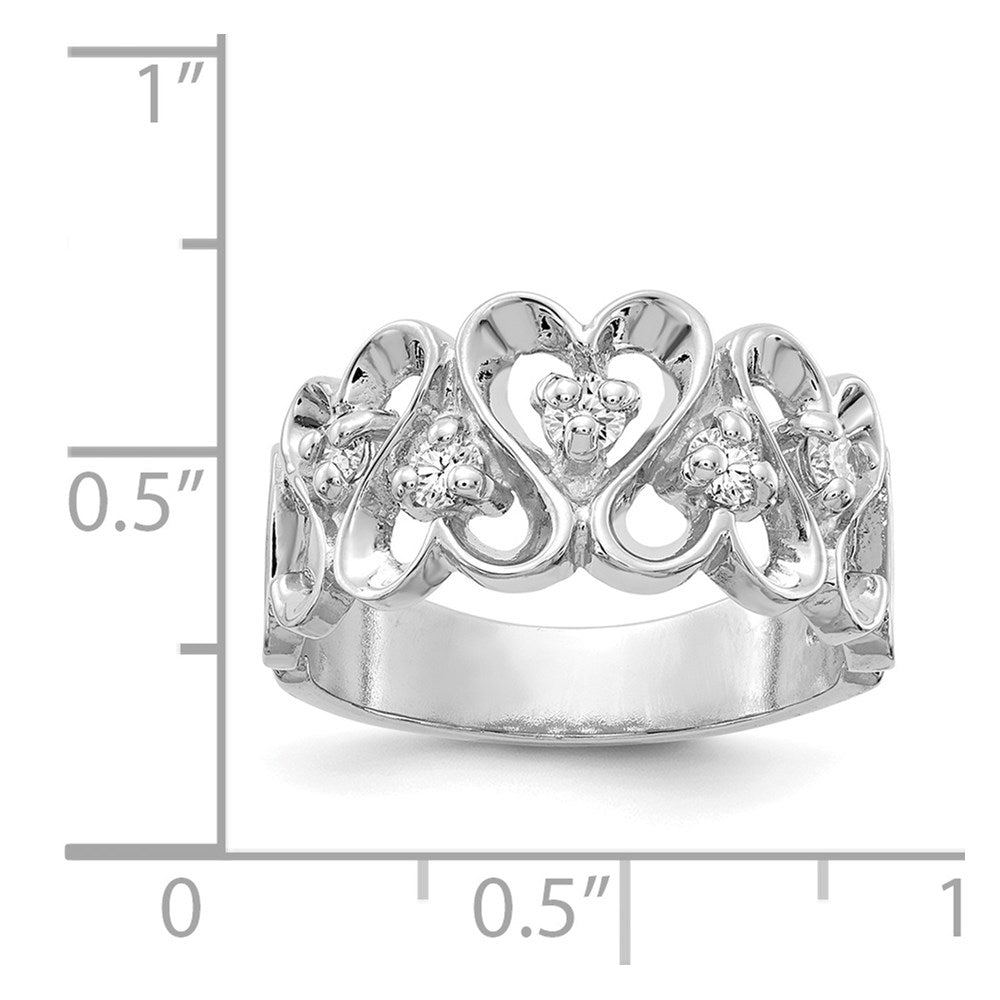 14K White Gold Vs Diamond Heart Ring