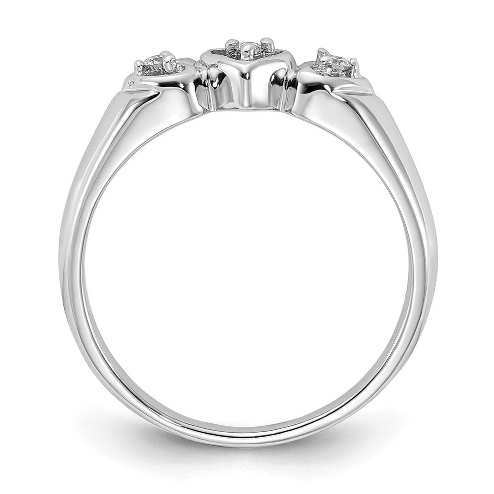 14k White Gold A Diamond heart ring