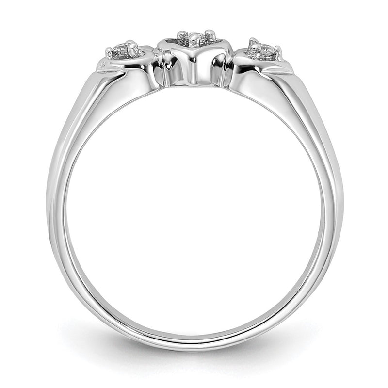 14k White Gold A Diamond heart ring