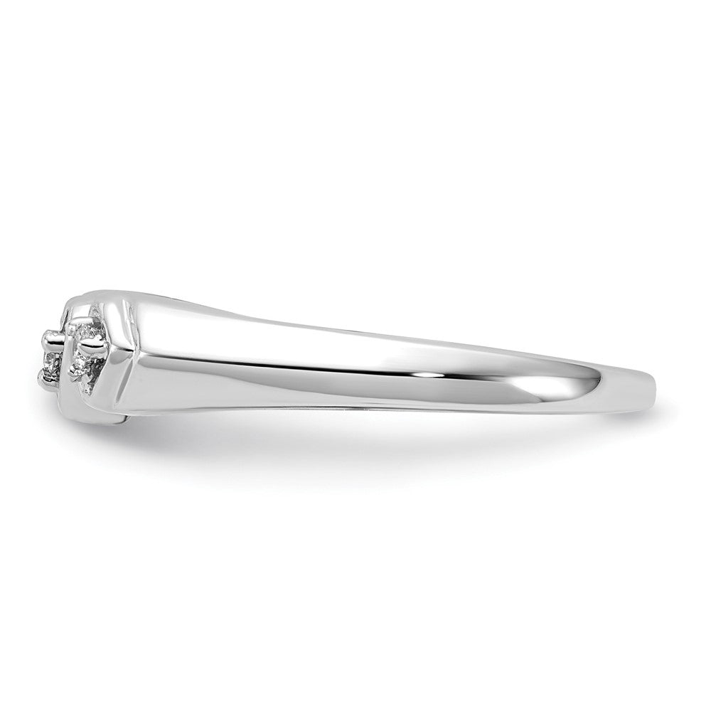 14k White Gold A Diamond heart ring