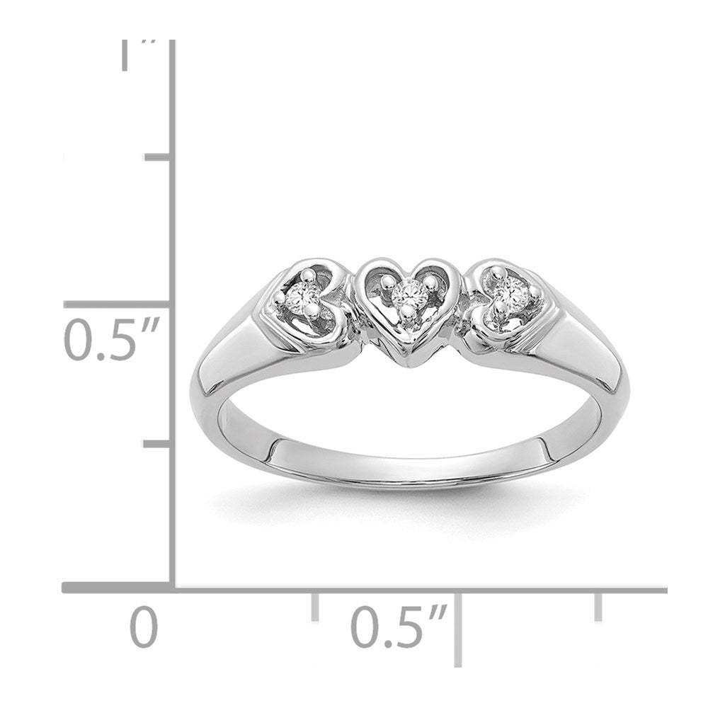 14k White Gold A Diamond heart ring