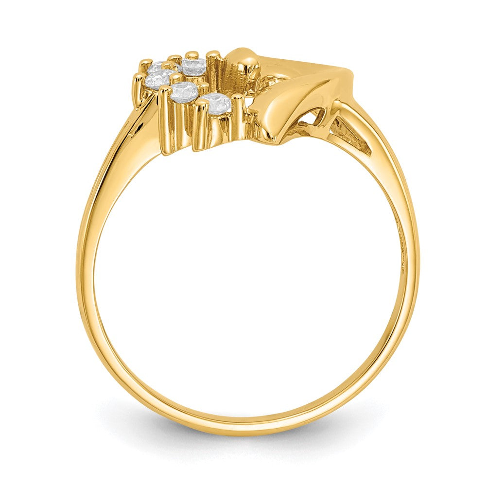 14K Yellow Gold A Real Diamond heart ring