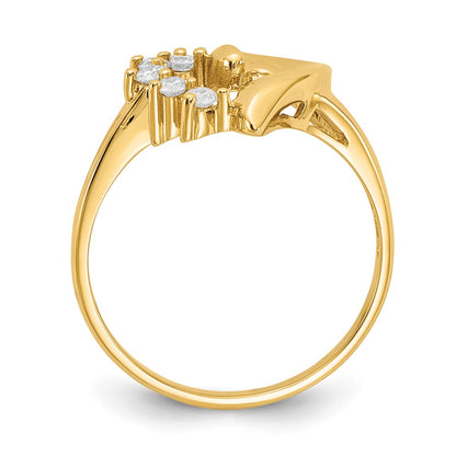 14K Yellow Gold A Real Diamond heart ring