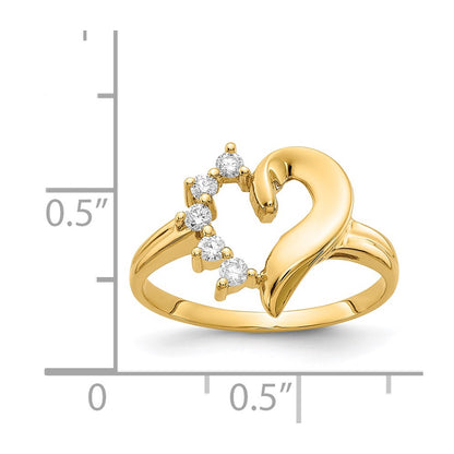 14K Yellow Gold A Real Diamond heart ring