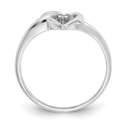 14K White Gold Vs Diamond Heart Ring