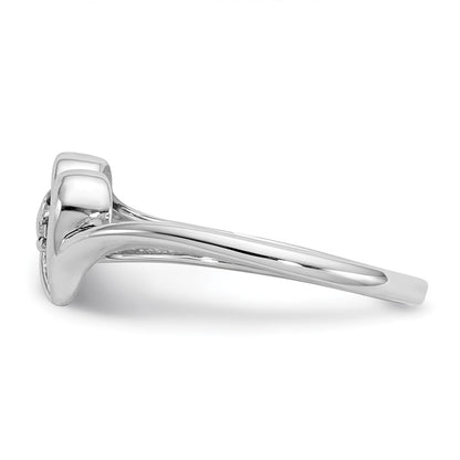 14K White Gold Vs Diamond Heart Ring