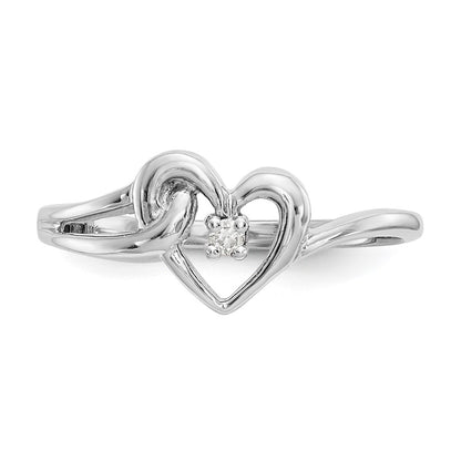 14K White Gold Vs Diamond Heart Ring
