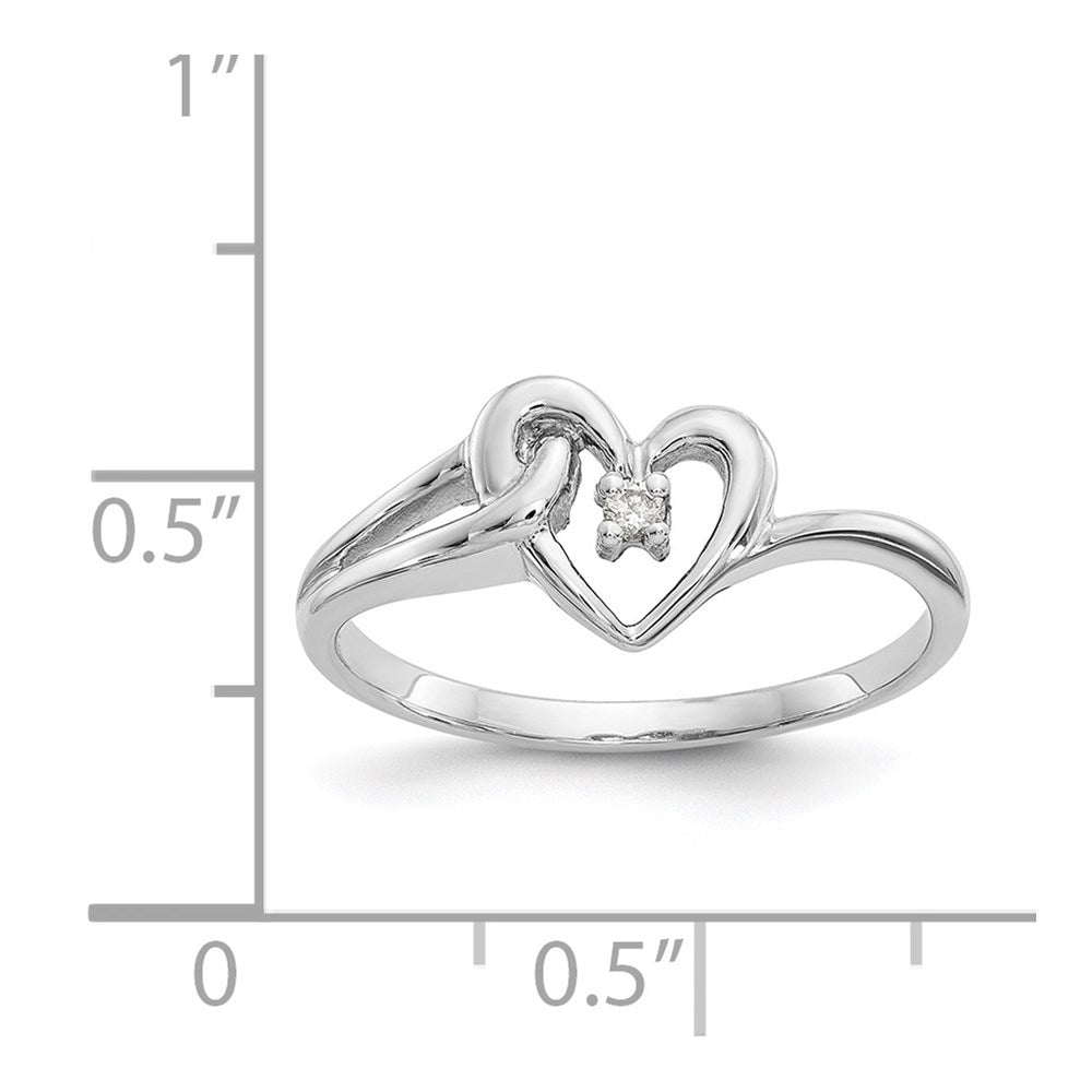 14K White Gold Vs Diamond Heart Ring