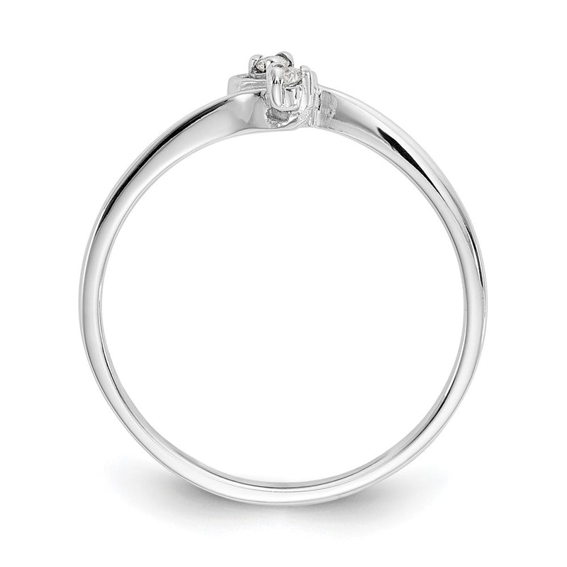 14k White Gold A Real Diamond heart ring