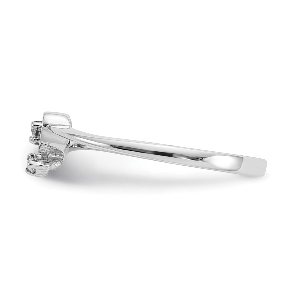 14k White Gold A Real Diamond heart ring