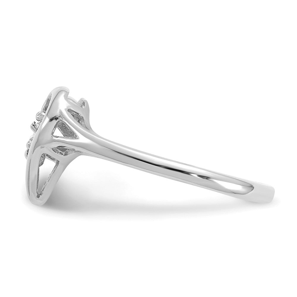 14K White Gold Vs Diamond Heart Ring