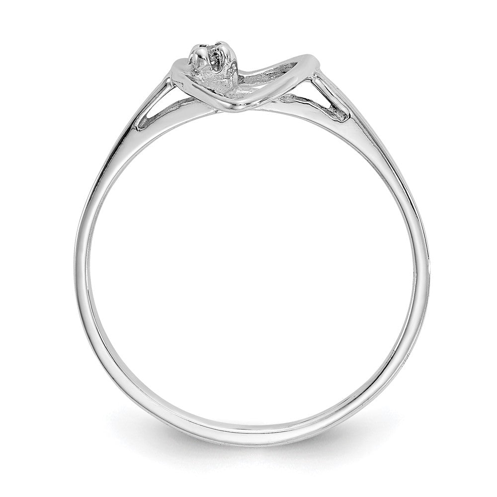 14k White Gold A Real Diamond heart ring