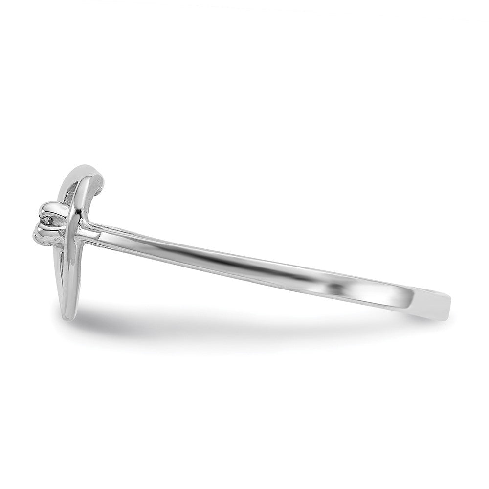14k White Gold A Real Diamond heart ring